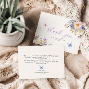 Schmetterlings-Dankeskarten für Baby Shower in Pas Einladung