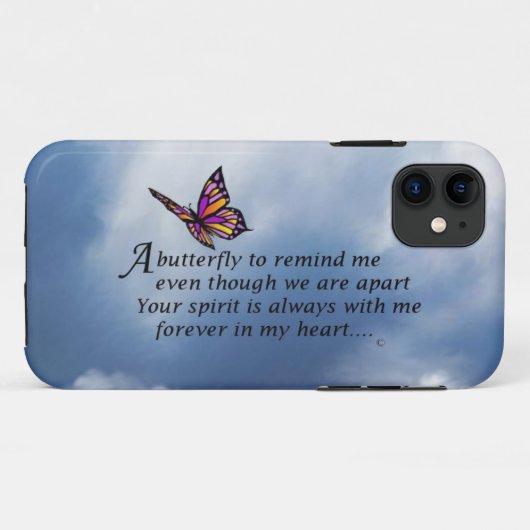 Schmetterlings-Denkmal-Gedicht Case-Mate iPhone Hülle (Rückseite (Horizontal))