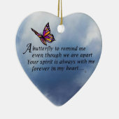 Schmetterlings-Denkmal-Gedicht Keramik Ornament (Rechts)