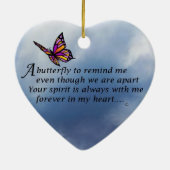 Schmetterlings-Denkmal-Gedicht Keramik Ornament (Hinten)