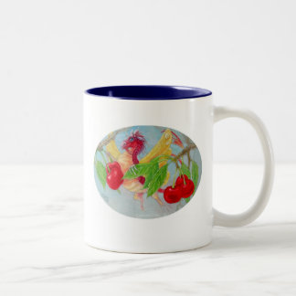 Schmetterlings-Drache im Kirschbaum Zweifarbige Tasse