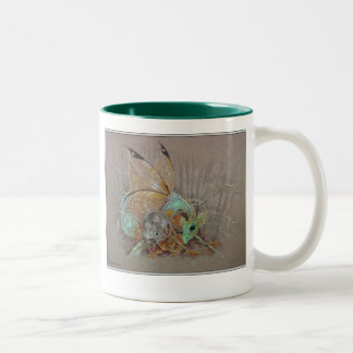 Schmetterlings-Drache u. die Maus Zweifarbige Tasse