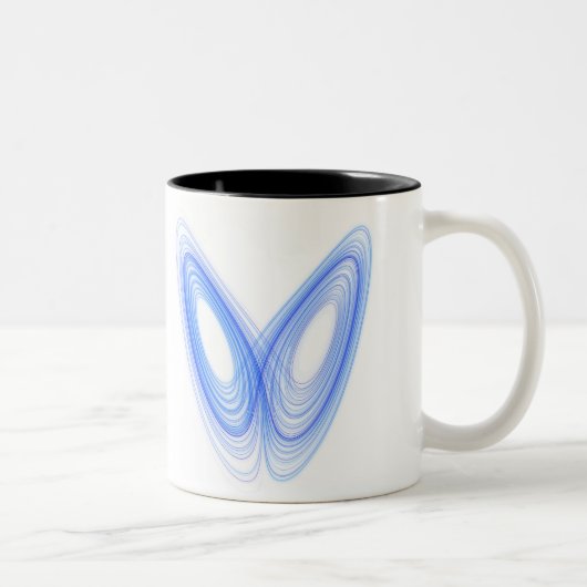 Schmetterlings-Effekt -- schicker Aussenseiter Zweifarbige Tasse (Rechts)
