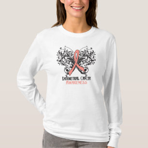 Schmetterlings-Endometrial Krebs-Bewusstsein T-Shirt