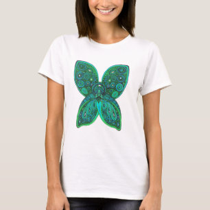Schmetterlings-Engel mit blaues Grün-Flügeln T-Shirt