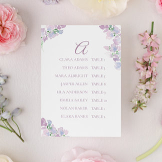 Schmetterlings-Erbse-Blüten-Hochzeit-Sitzplan-Kart Tischnummer