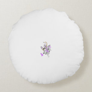 Schmetterlings-Fee-Tattoo-Vektor – Vintage-Blumenk Rundes Kissen