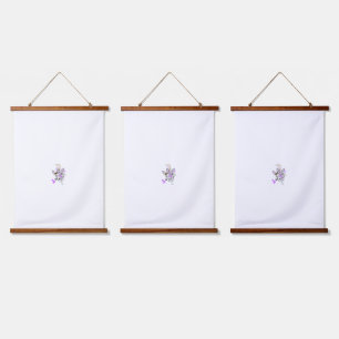 Schmetterlings-Fee-Tattoo-Vektor – Vintage-Blumenk Wandteppich Mit Holzrahmen