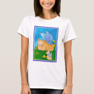Schmetterlings-feenhafte Katze u. Kätzchen T-Shirt