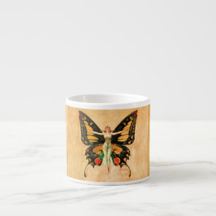 Schmetterlings-Fliegerin-Frau-Illustration Espressotasse