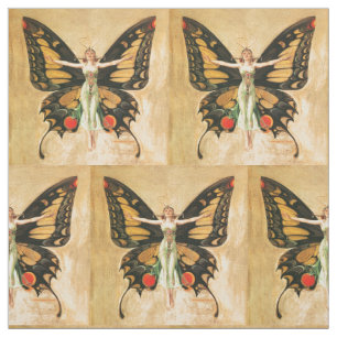 Schmetterlings-Fliegerin-Illustration Stoff