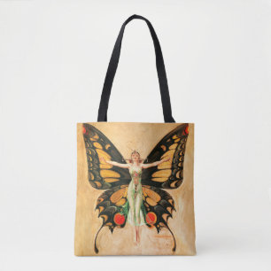Schmetterlings-Fliegerin-Illustration Tasche
