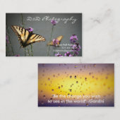 Schmetterlings-Foto-Entwurf Visitenkarte (Vorne/Hinten)