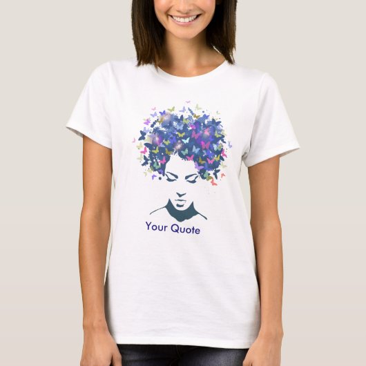Schmetterlings-Frau T-Shirt (Vorderseite)