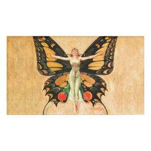 Schmetterlings-Frauen-Illustration von Leyendecker Namenschild