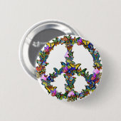 Schmetterlings-Friedenssymbol Button (Vorne & Hinten)