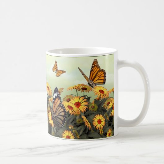 Schmetterlings-Gänseblümchen Kaffeetasse (Rechts)