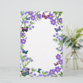 Schmetterlings-Garten-Briefpapier Briefpapier (Stehend Vorderseite)