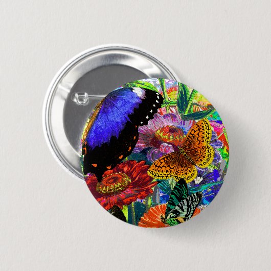 Schmetterlings-Garten Button (Vorne & Hinten)