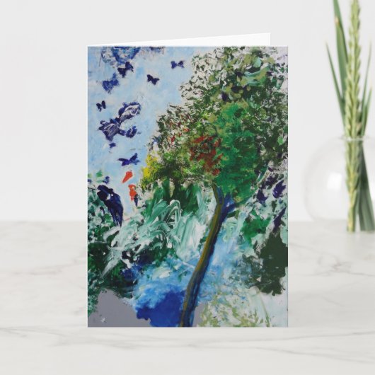 Schmetterlings-Garten-Gruß-Karte Karte (Vorderseite)