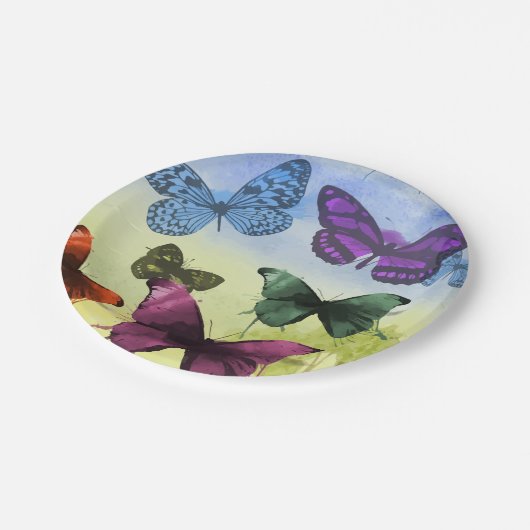 Schmetterlings-Garten-Papier-Teller Pappteller (Schrägansicht)