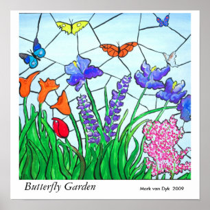 Schmetterlings-Garten Poster
