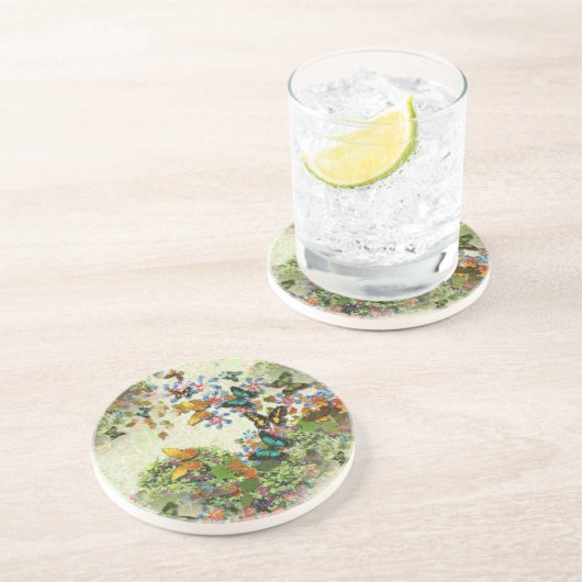 SCHMETTERLINGS-GARTEN trinkt Untersetzer (Seite)