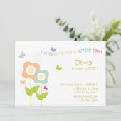 Schmetterlings-Geburtstags-Einladung Einladung (Stehend Vorderseite)