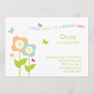Schmetterlings-Geburtstags-Einladung Einladung