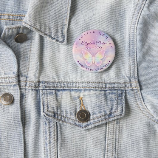 Schmetterlings-Gedenkbutton In Lieber Erinnerung Button (Beispiel)