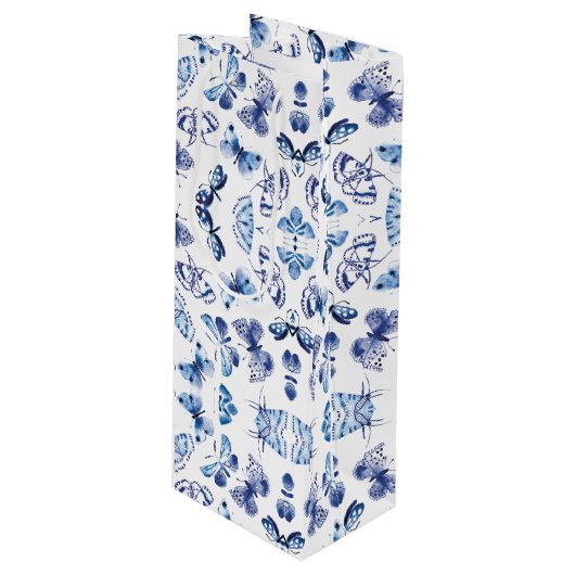 Schmetterlings-Geschenk-Tasche Geschenktüte Für Weinflaschen (Vorderseite Schrägansicht)
