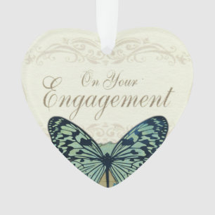 Schmetterlings-Glückwünsche auf Verlobung Ornament