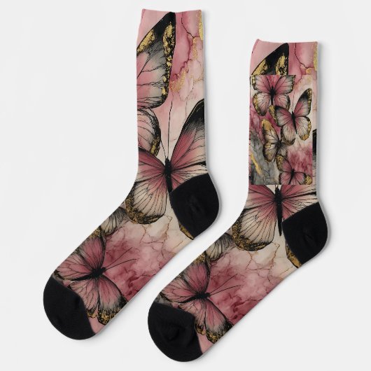 Schmetterlings-Grace-Crew-Socken Socken (Linkes Detail)