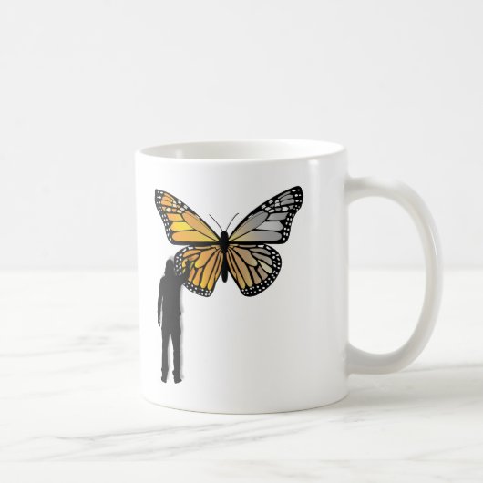 Schmetterlings-Graffiti Lustiger Becher Kaffeetasse (Rechts)