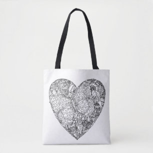 Schmetterlings-Herz-Muster 2 Tasche
