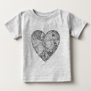 Schmetterlings-Herz-Muster Baby T-shirt
