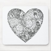 Schmetterlings-Herz-Muster Mousepad (Vorne)
