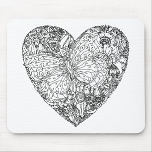 Schmetterlings-Herz-Muster Mousepad