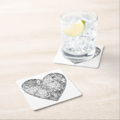 Schmetterlings-Herz-Muster Rechteckiger Pappuntersetzer (Vor Ort)