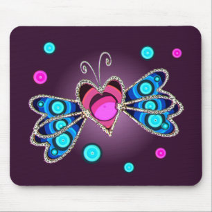 SCHMETTERLINGS-HERZEN durch SHARON SHARPE Mousepad