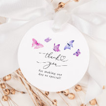 Schmetterlings-Hochzeitsdusche Favor Tags mit Laun