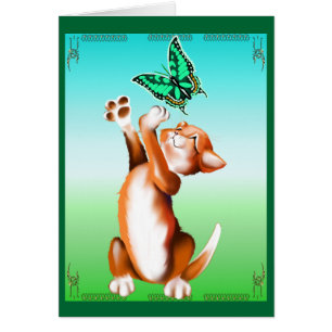 Schmetterlings-Kätzchen-Karte