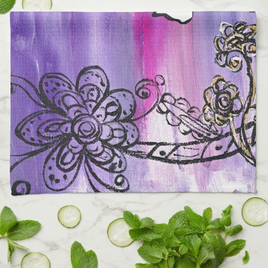 Schmetterlings-Katze Küchentuch (Gefaltet)