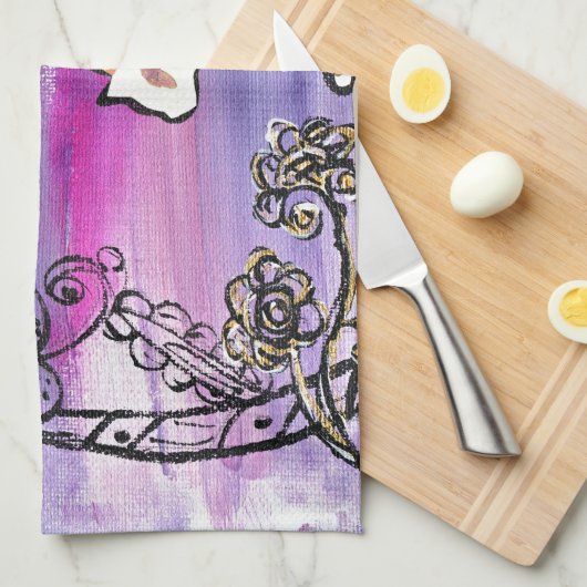 Schmetterlings-Katze Küchentuch (Viertel Falte)