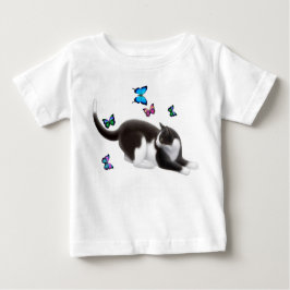 Schmetterlings-Katzen-Säuglings-T - Shirt