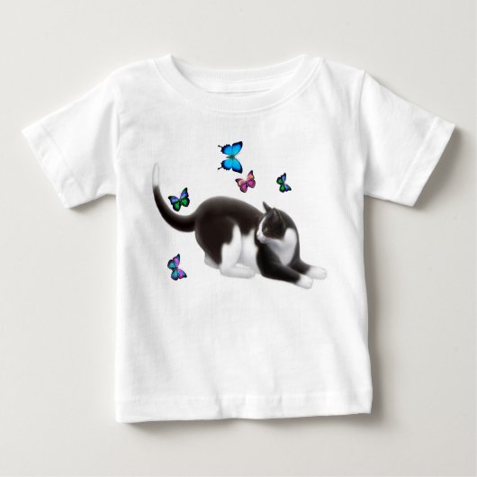 Schmetterlings-Katzen-Säuglings-T - Shirt (Vorderseite)