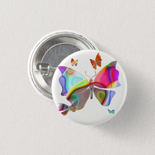 Schmetterlings-Knopf Button (Vorne & Hinten)