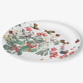 Schmetterlings-Kolibri-Vogel-Garten-Blumen-Party Pappteller (Schrägansicht)