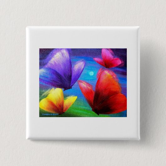 Schmetterlings-Kunst-Malerei - multi Button (Vorderseite)