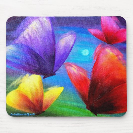Schmetterlings-Kunst-Malerei - multi Mousepad (Vorne)